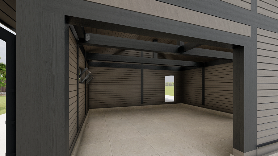 Навес для машин с хозблоком РАФ