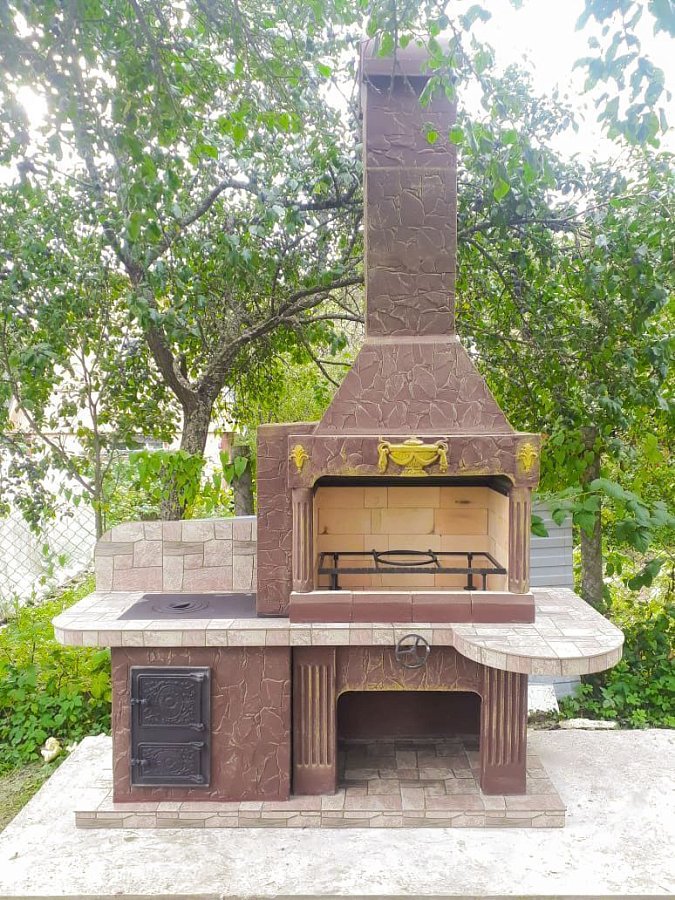 Печь № 20 — Печь барбекю с печью под казан (Большая топка)